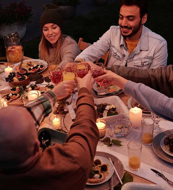 happy people at table